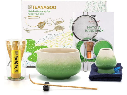 TEANAGOO | Matcha-Set, 7teilig | mit Ausgiesschale