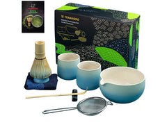 TEANAGOO | Matcha-Set, 9teilig | mit Ausgiesschale, Hellblau
