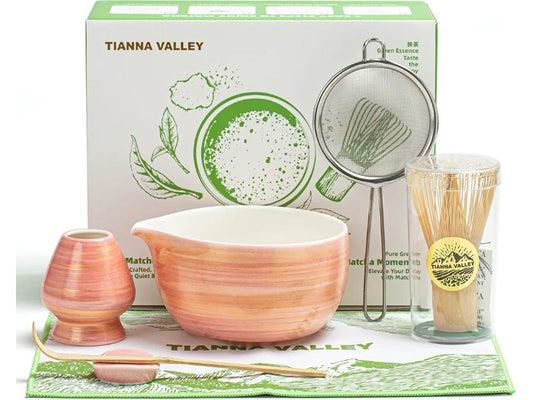 TEANAGOO | Matcha-Set, 7teilig | mit Ausgiesschale