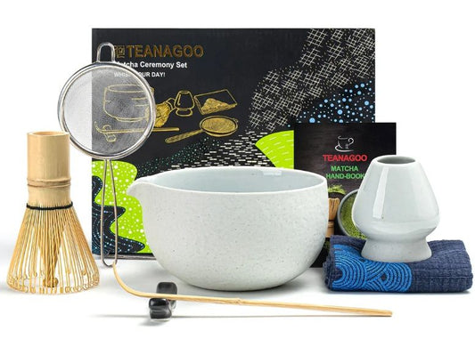 TEANAGOO | Matcha-Set, 7teilig | mit Ausgiesschale
