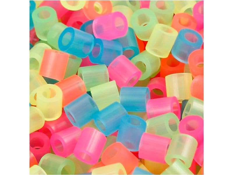 Creativ Company | NABBI Bügelperlen | 5x5 mm Loch 2.5 mm Medium Neonfarben 30000
