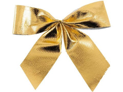 Dekomat AG | Dekomat Schleifen gold, 12x10 cm | 6 Stk., aus Polyester, auf Karte
