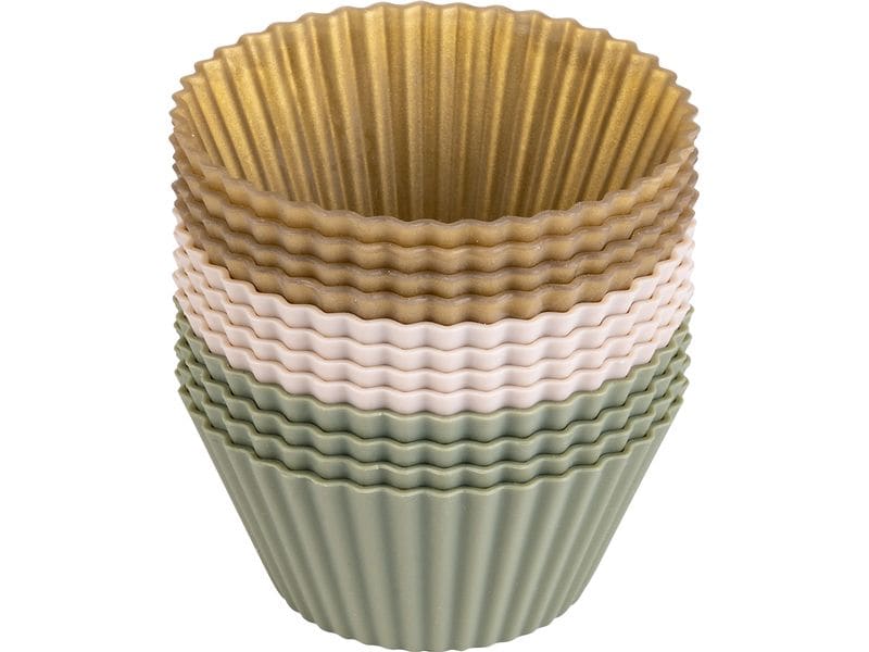 Dr.Oetker | Dr. Oetker Holiday Joy Muffinförmchen | 12 Stück, gold, grün, beige, Silikon