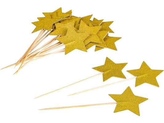 Dr.Oetker | Dr. Oetker Holiday Joy Sternpicker | 20 Stück, gold-glitzer
