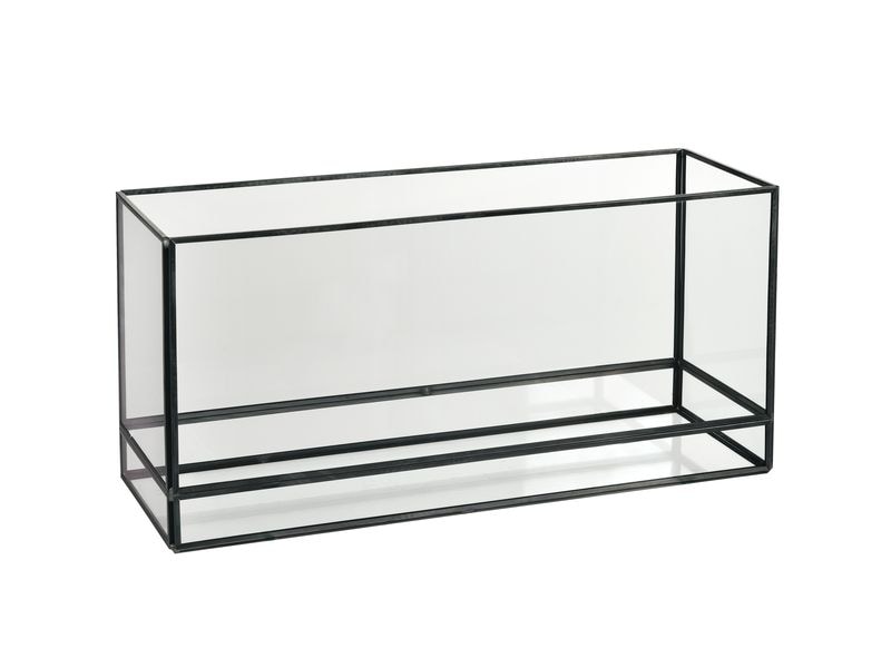 Duni | Kerzenhalter Capella Schwarz/Glas | 35x12x17cm