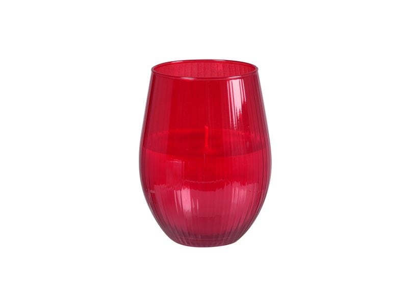 Duni | Kerzenglas Ritz Rot | mit Kerze, 12.5cm
