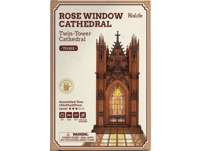 Rolife | Twin-Tower Cathedral | 111-teiliges 3D-Modell mit Beleuchtung