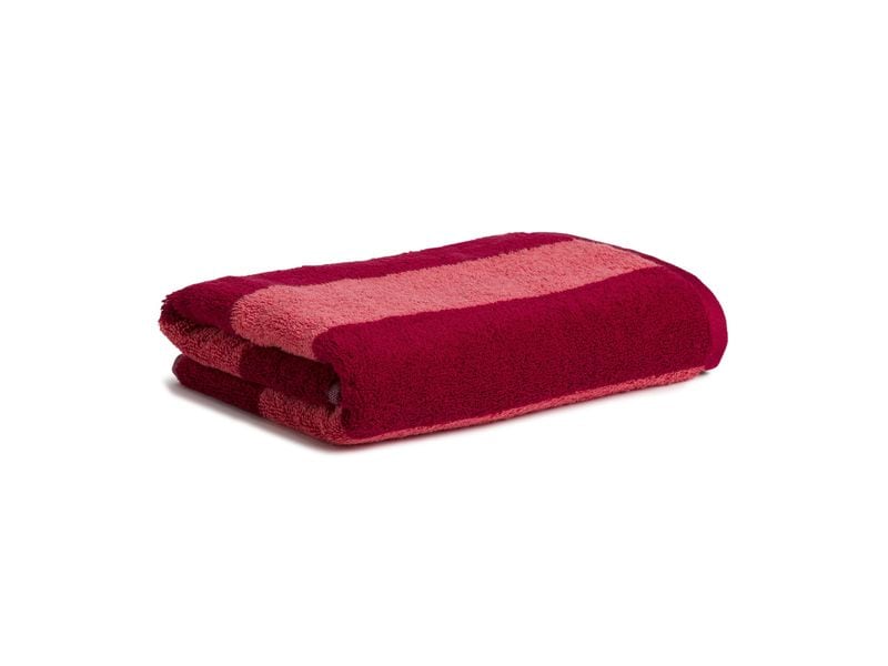 Möve | Handtuch SUWU Blockstr. Doublef. | 50 x 100 cm, Ruby/Coral