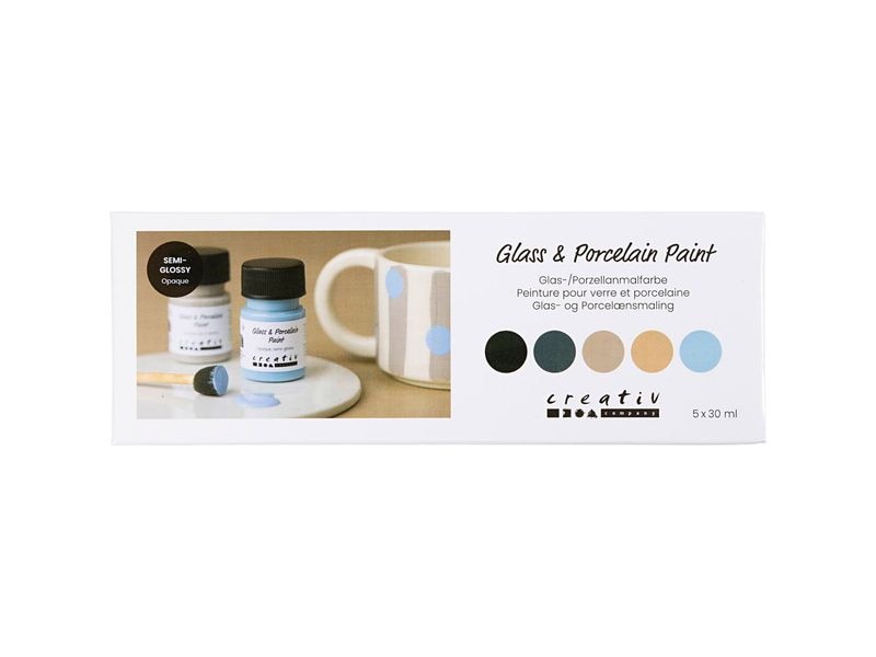Creativ Company | Glas- und Porzellanfarbe | Mattglänzend Deckend Naturfarben