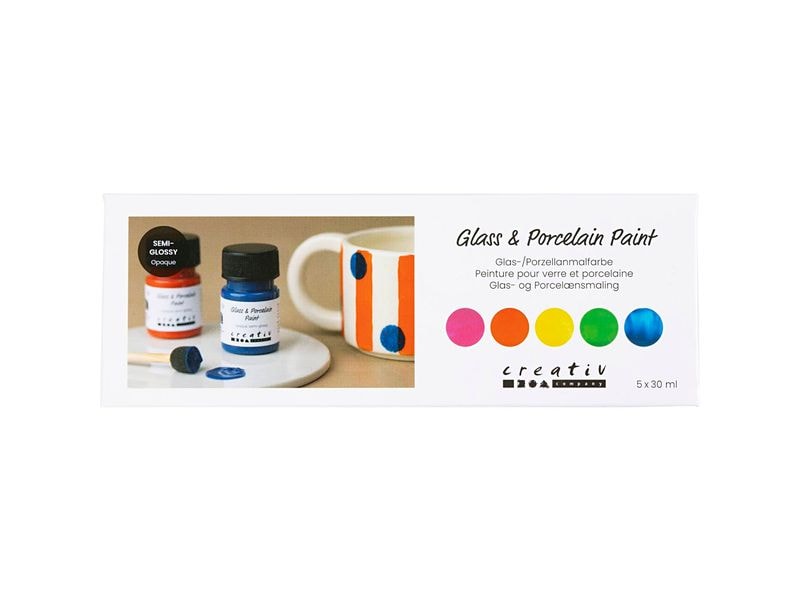Creativ Company | Glas- und Porzellanfarbe | Mattglänzend Deckend Sort. Farben
