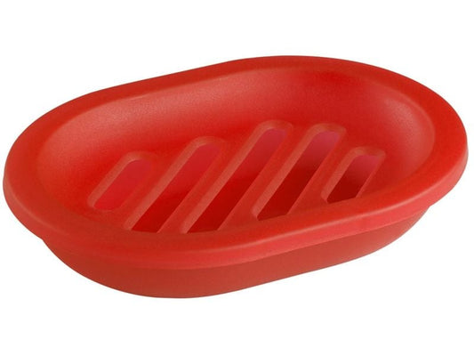 diaqua® | Diaqua Seifenschale Trend Frosted | 13.5 X 10.1 X 2.8 cm, Rot/Transp.