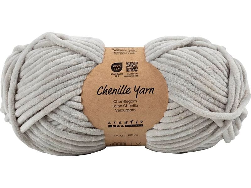 Creativ Company | Veloursgarn | Polyester grau 105 m Nadelstärke 5-6