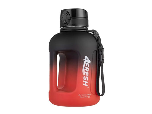 4Fresh | Flasche Gradient Half Gallon,1.7L | Schwarz-Rot