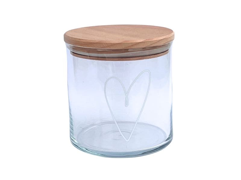 Wunderle | Glasdose Herz | H 10,7cm, D 10,5cm, 530ml Volumen