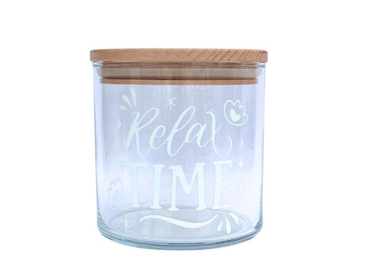 Wunderle | Glasdose Relax Time | H 10,7cm, D 10,5cm, 530ml Volumen