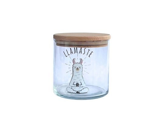 Wunderle | Glasdose LLamaste Lama | H 10,7cm, D 10,5cm, 530ml Volumen