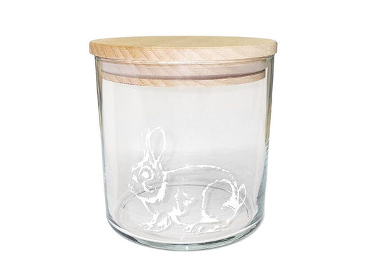 Wunderle | Glasdose Hase | H 10,7cm, D 10,5cm, 530ml Volumen