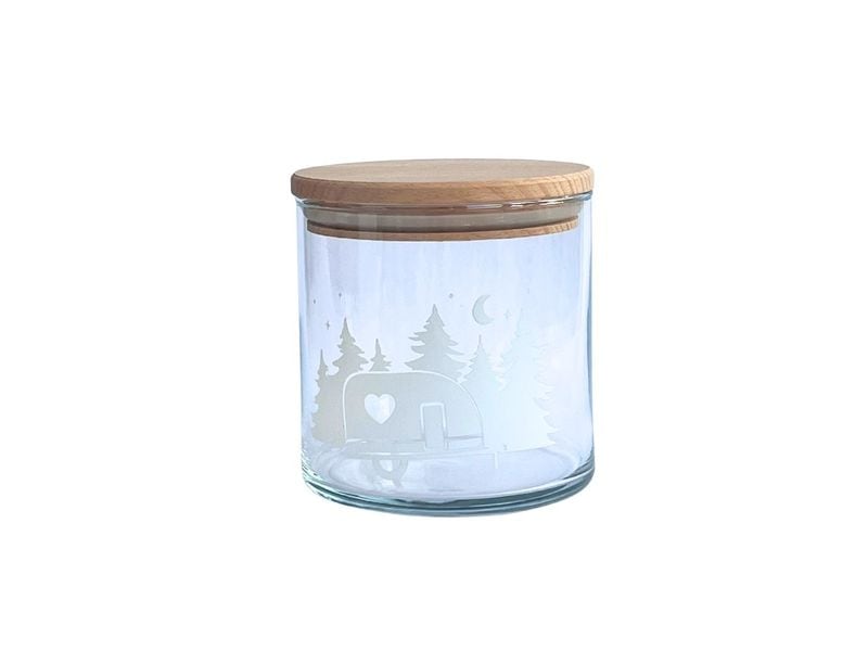 Wunderle | Glasdose Camping | H 10,7cm, D 10,5cm, 530ml Volumen
