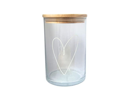 Wunderle | Glasdose Herz gross 880ml | H 15cm, D 10,5cm, 880ml Volumen