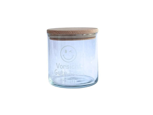 Wunderle | Glasdose Gute Laune | H 10,7cm, D 10,5cm, 530ml Volumen