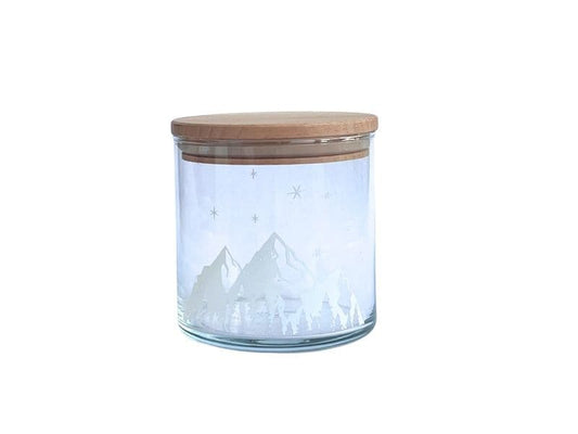 Wunderle | Glasdose Berge | H 10,7cm, D 10,5cm, 530ml Volumen