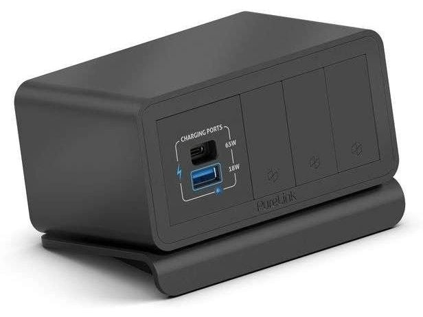 PureLink | mediahub2 5er Geghäus schwarz M2-ENC05-9840 | 5 Steckplätze,1m 16A Kabel, USB PD