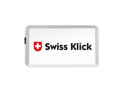 Swiss Klick | Nummernrahmen hinten, Chrom | Hochformat 16x30cm