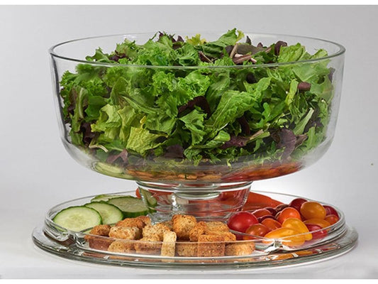 creaTable | Servierbutler Transparent | 2-tlg. Glas, Multifunktional