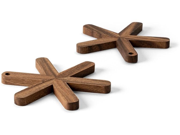 Continenta | 2er Set Akazie Untersetzer | Stern 19x1.2cm