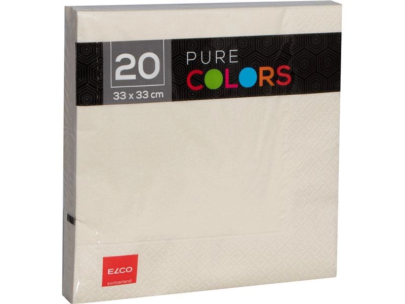 ELCO | Servietten 33x33cm, 20 Stück | Creme, 3-lagig, Zellstoff