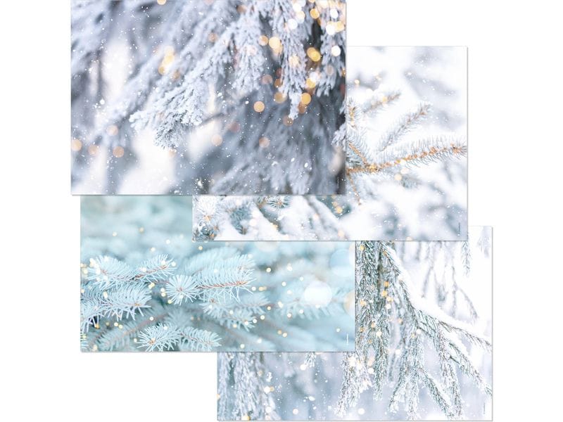 Trendform | Papiertischset SNOWY PINES | 4 Sujets à 12 Blatt