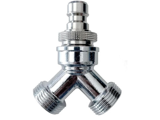 Neomatic | Pro Y-Verteiler 3/4 | Messing verchromt, 3/4 x 3/4