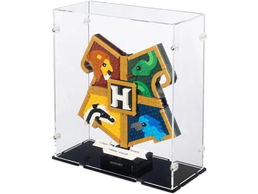 iDisplayit | Acryl-Display LEGO 76462 HP Hogwarts | Hauswappe, Mit schwarzem Boden