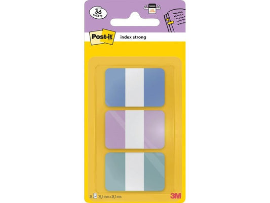 Post-it | 3M Post-it Index Strong blau, lila, grün | 3 Blöcke à 12 Blatt, 25.4x38.1mm, pastell