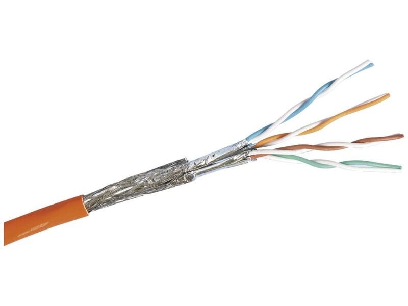 R&M | Installationskabel: Cat.7, S/FTP, 100m | AWG23, 1000Mhz, LSFRZH, Orange, CCA