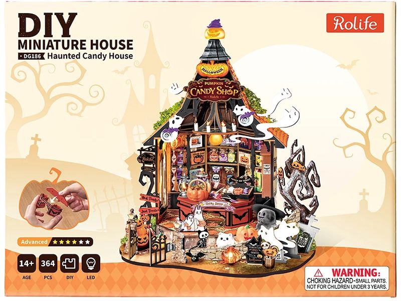Rolife | Haunted Candy House | 364-teiliges DIY-Haus mit 9 Lichtpunkten