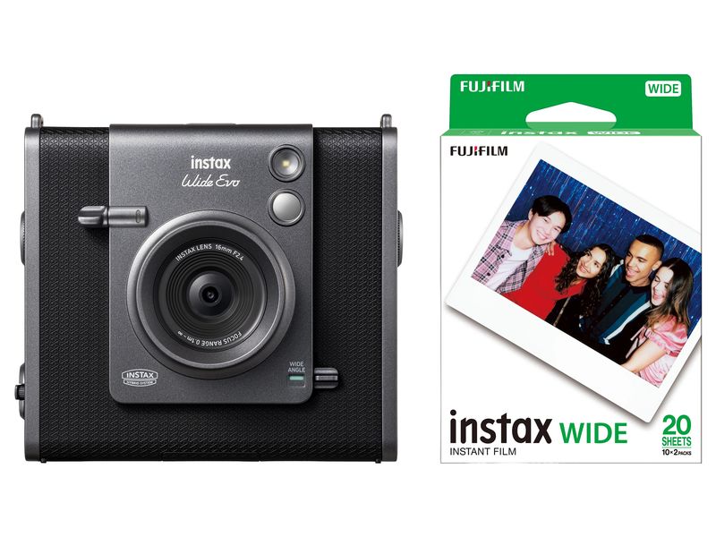 Fujifilm | Instax Wide Evo Black | mit 1 x Duo Pack Film
