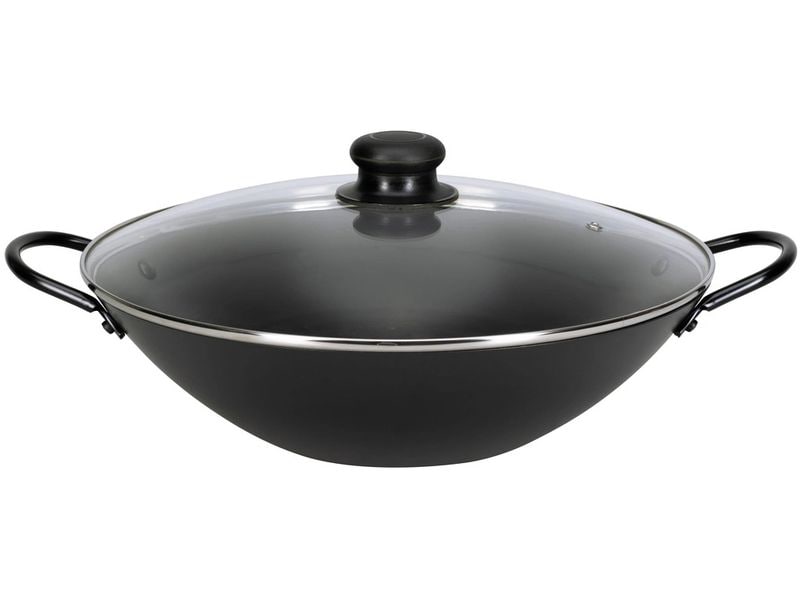 Nouvel | Wok, Stahl, Ø 35 cm, mit 2 Griffen | lasdeckel