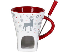 Nouvel | Schokoladenfondue - Set snow deer | weiss/rot, 3-teilig