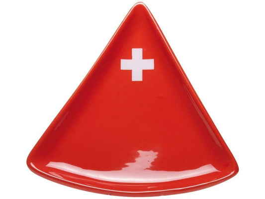 Nouvel | Käsefondue-Teller Schweizerkreuz | konisch, rot, 20 x 20 x 2 cm, 6 Stück
