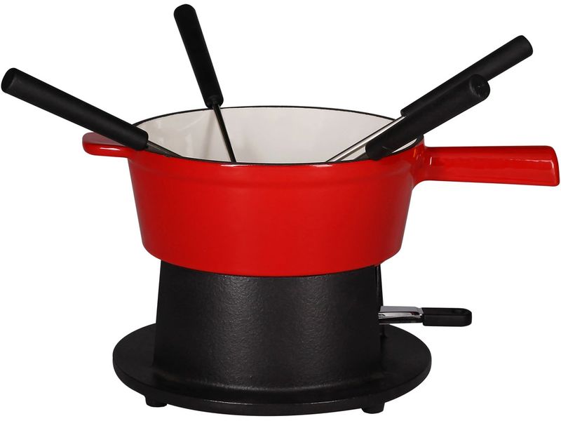 Nouvel | Käsefondue - Set, Guss Tradition | 7-teilig, rot