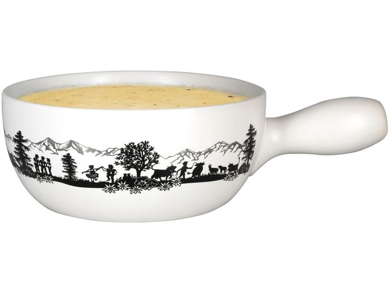 Nouvel | Käsefondue - Caquelon Alpfest | weiss/schwarz, Ø 22 cm
