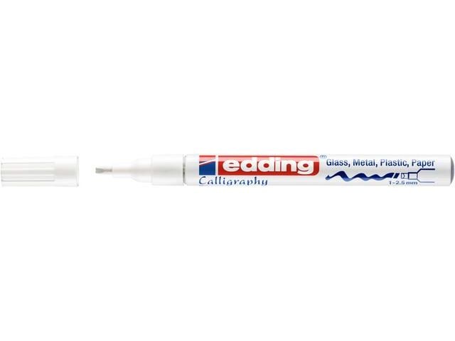 edding | Lackmarker 753 Kalli | weiss, Kalligrafiespitze, 1-2.5mm