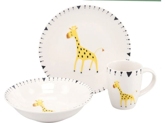 creaTable | Safari Giraffe Kinderset | 3-tlg. Steinzeug