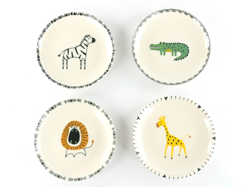 creaTable | Safari Tellerset | 21 cm 4-tlg. Steinzeug