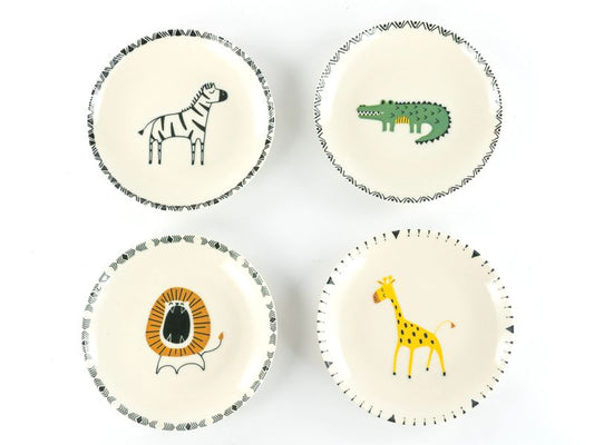 creaTable | Safari Tellerset | 21 cm 4-tlg. Steinzeug