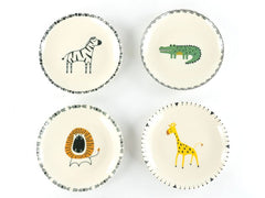 creaTable | Safari Tellerset | 21 cm 4-tlg. Steinzeug