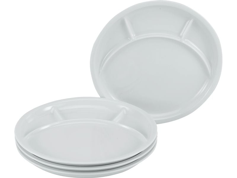 creaTable | Universal Weiss Fonduetellerset | 4-tlg. Porzellan