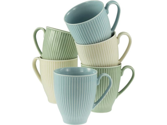 creaTable | Valencia Pastell Kaffeebecherset | 6-tlg. Porzellan