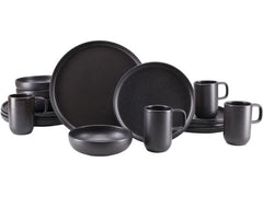 creaTable | Uno Black Kombiservice SDMKu | 16-tlg. Steinzeug